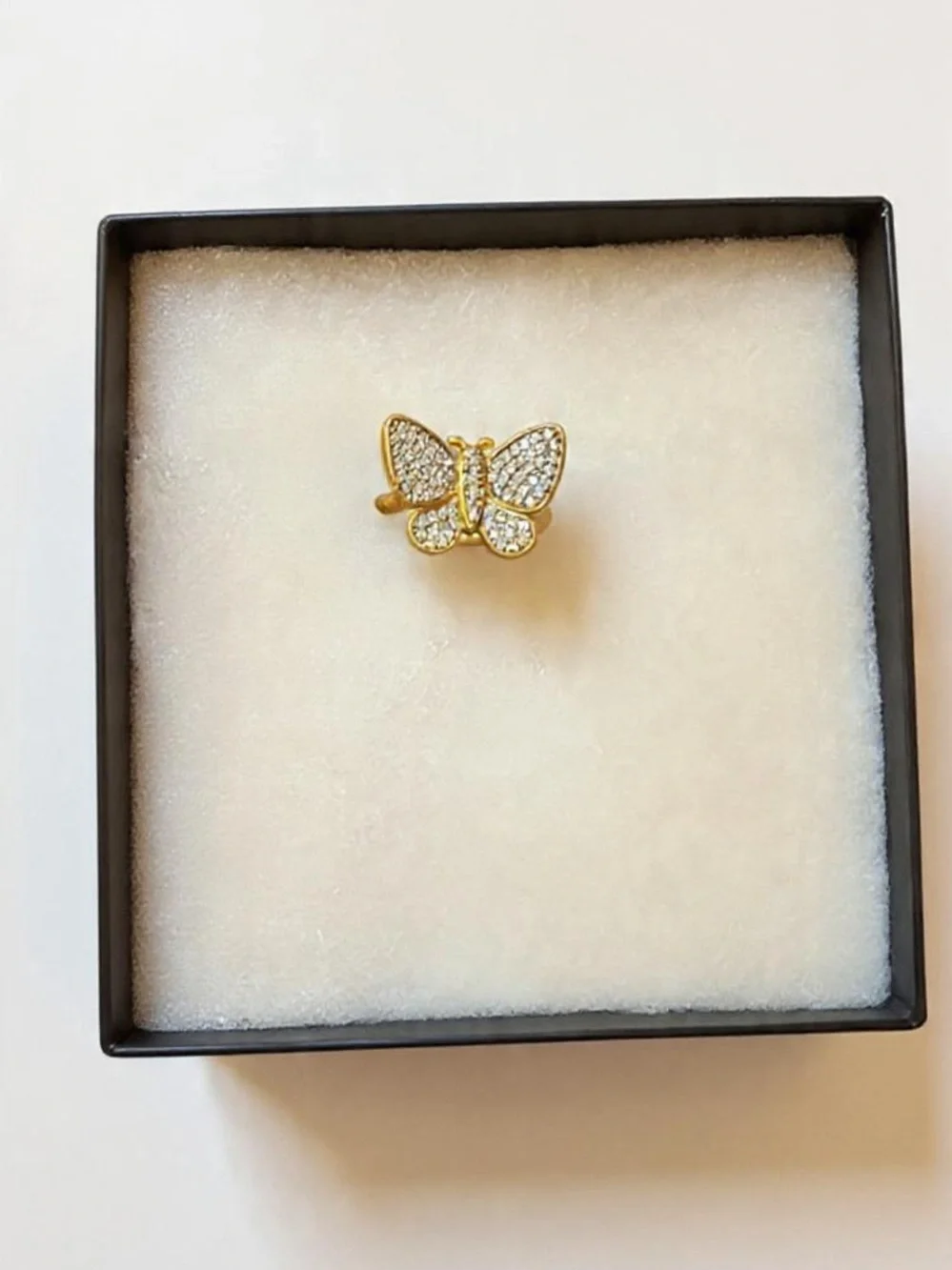 Freida Rothman Gold Butterfly Crystal Stud Cocktail - Gold $195 MSRP